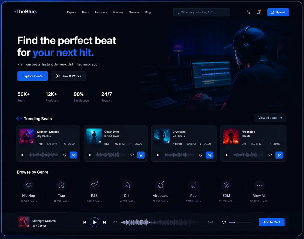TheBlue storefront preview